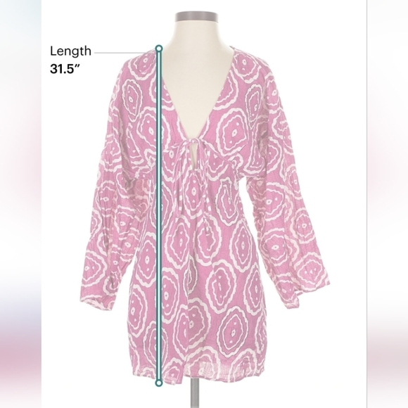 Zara Pink Paisley Mini Dress S $50 Retail - Picture 7 of 7